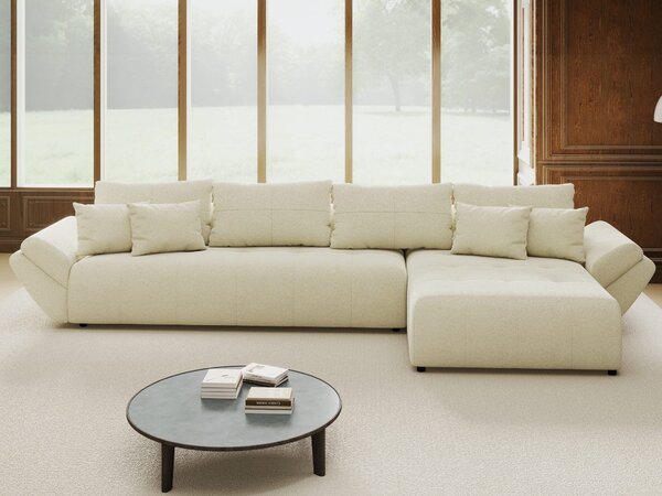 Colțar extensibil dumonde cu ladă de depozitare Berlin XL Quelle Bej 02 II 350x185 cm