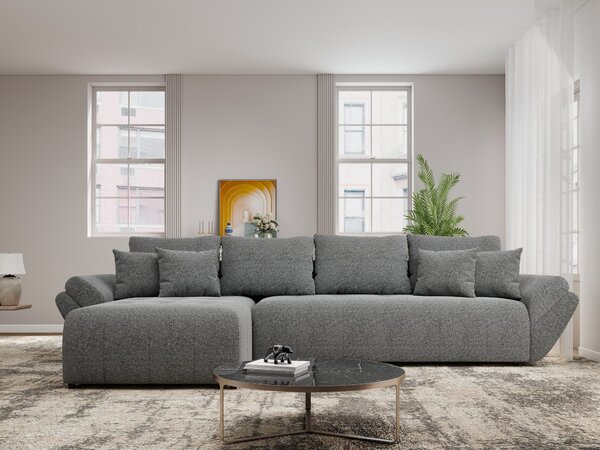 Colțar extensibil dumonde cu ladă de depozitare Berlin XL Monte Gri 90 350x185 cm