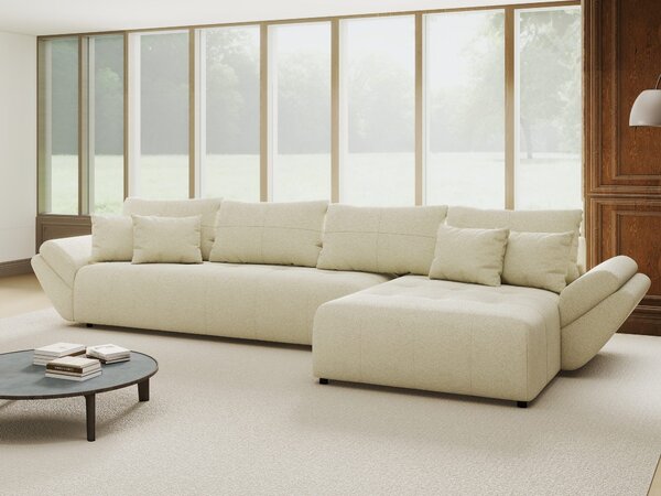 Colțar extensibil dumonde cu ladă de depozitare Berlin XL Quelle Bej 02 II 350x185 cm