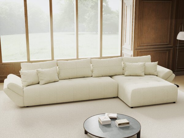 Colțar extensibil dumonde cu ladă de depozitare Berlin XL Quelle Bej 02 II 350x185 cm