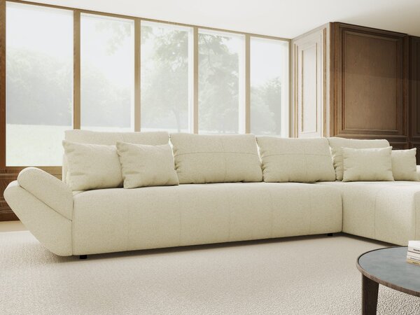 Colțar extensibil dumonde cu ladă de depozitare Berlin XL Quelle Bej 02 II 350x185 cm