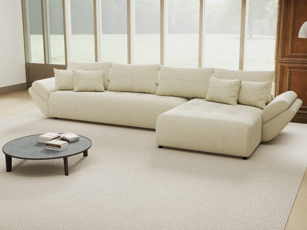 Colțar extensibil dumonde cu ladă de depozitare Berlin XL Quelle Bej 02 II 350x185 cm