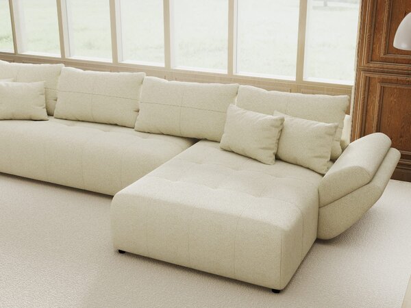 Colțar extensibil dumonde cu ladă de depozitare Berlin XL Quelle Bej 02 II 350x185 cm