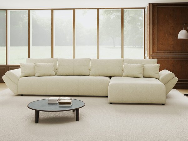 Colțar extensibil dumonde cu ladă de depozitare Berlin XL Quelle Bej 02 II 350x185 cm