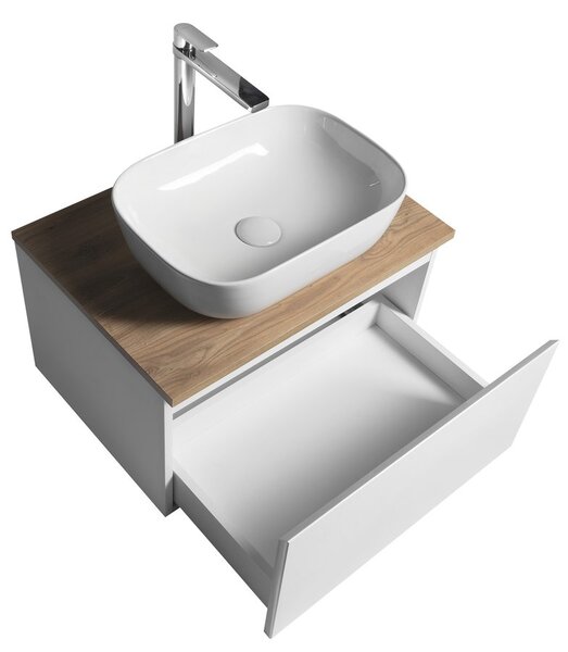 Aqualine Aqualine, dulap ALTAIR cu blat 62,5 cm, stejar alb/emporio, AI267-02