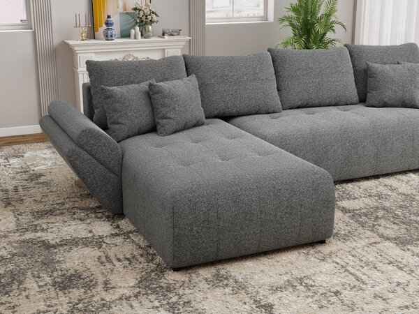 Colțar extensibil dumonde cu ladă de depozitare Berlin XL Monte Gri 90 350x185 cm