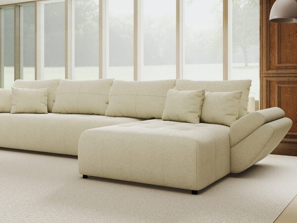 Colțar extensibil dumonde cu ladă de depozitare Berlin XL Quelle Bej 02 II 350x185 cm