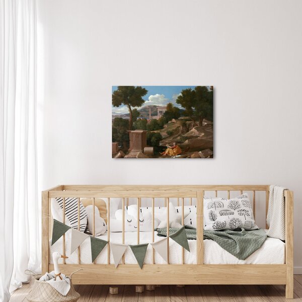 Tablou - Nicolas Poussin, Landscape with Saint John on Patmos, reproducere (70x50 cm)