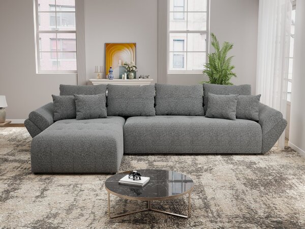 Colțar extensibil dumonde cu ladă de depozitare Berlin XL Monte Gri 90 350x185 cm