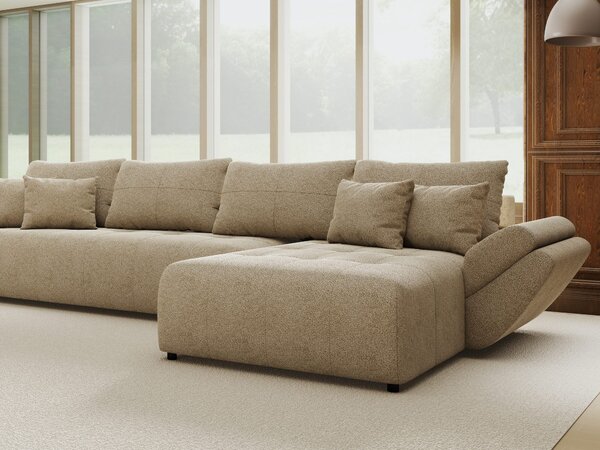 Colțar extensibil dumonde cu ladă de depozitare Berlin XL Quelle Bej 05 II 350x185 cm