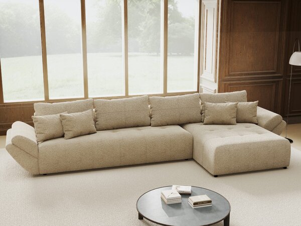Colțar extensibil dumonde cu ladă de depozitare Berlin XL Quelle Bej 05 II 350x185 cm