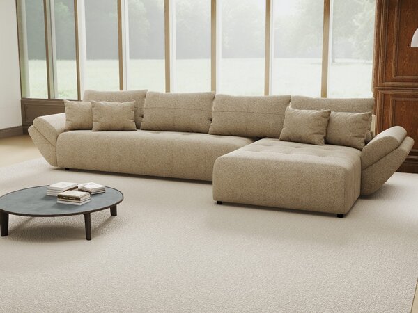 Colțar extensibil dumonde cu ladă de depozitare Berlin XL Quelle Bej 05 II 350x185 cm