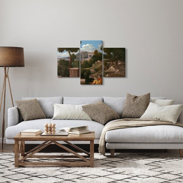 Tablou - Nicolas Poussin, Landscape with Saint John on Patmos, reproducere (90x60 cm)