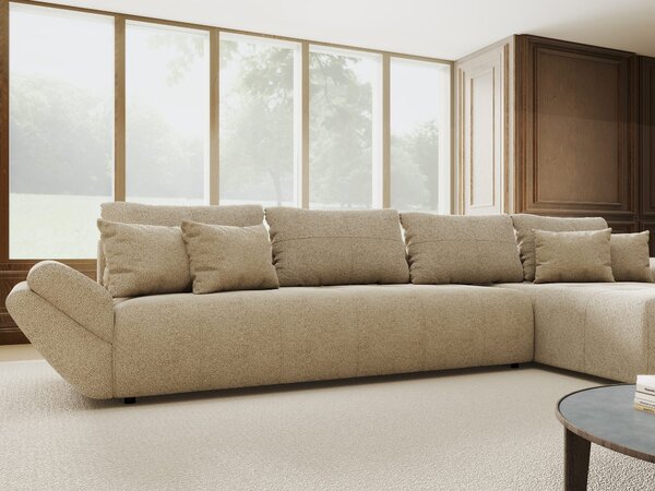 Colțar extensibil dumonde cu ladă de depozitare Berlin XL Quelle Bej 05 II 350x185 cm