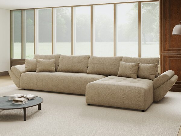 Colțar extensibil dumonde cu ladă de depozitare Berlin XL Quelle Bej 05 II 350x185 cm