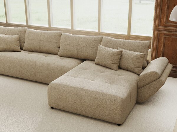 Colțar extensibil dumonde cu ladă de depozitare Berlin XL Quelle Bej 05 II 350x185 cm