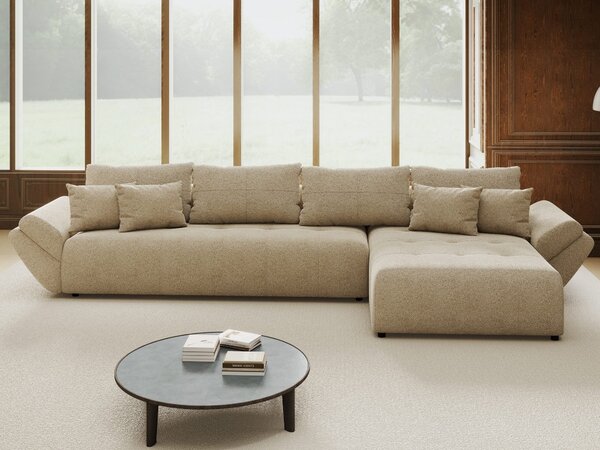 Colțar extensibil dumonde cu ladă de depozitare Berlin XL Quelle Bej 05 II 350x185 cm