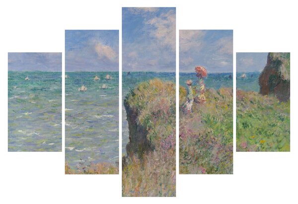 Tablou - Claude Monet, Cliff Walk at Pourville, reproducere (150x105 cm)