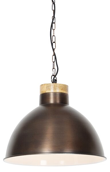 Lampa suspendata vintage cupru cu lemn - Pointer