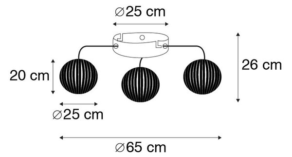 Plafoniera modernă neagră cu 3 lumini - Zoë