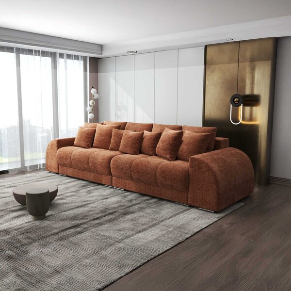 Canapea extensibilă dumonde cu 2 lăzi de depozitare Verona Cremona Teracota 310x120 cm