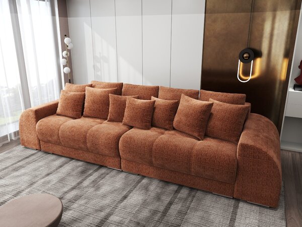 Canapea extensibilă dumonde cu 2 lăzi de depozitare Verona Cremona Teracota 310x120 cm