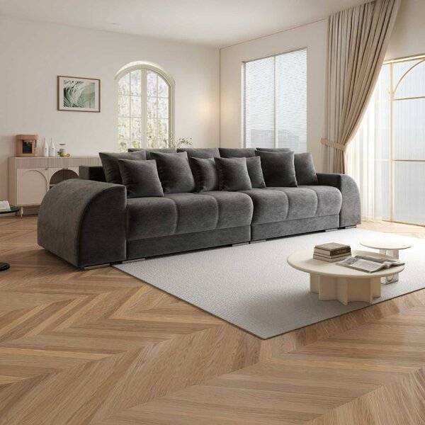 Canapea extensibilă dumonde cu 2 lăzi de depozitare Verona Monolith Gri Antracit 310x120 cm