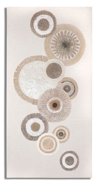 Tablou CIRCLY WITH APPLICATION -A-, Maro, Lemn Canvas, 100x50x3.2 cm