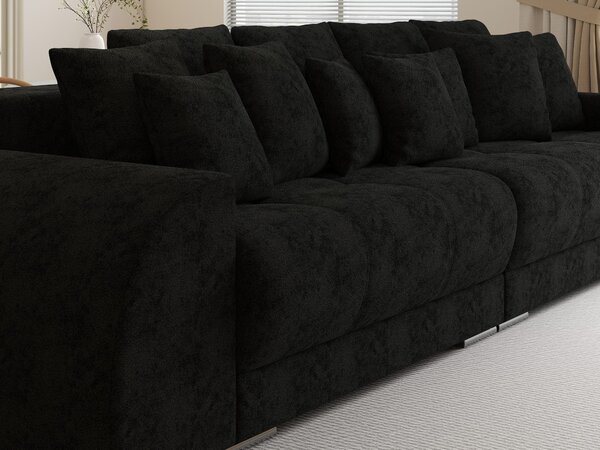Canapea extensibilă dumonde cu 2 lăzi de depozitare si sezut confortabil din spuma high-density, Verona Quelle Negru 310x120 cm