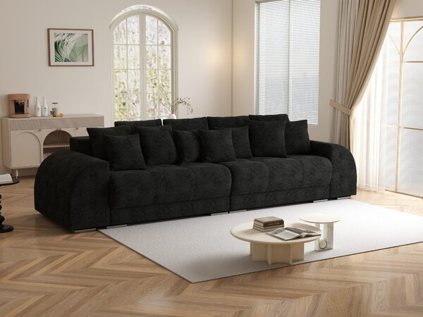 Canapea extensibilă dumonde cu 2 lăzi de depozitare si sezut confortabil din spuma high-density, Verona Quelle Negru 310x120 cm