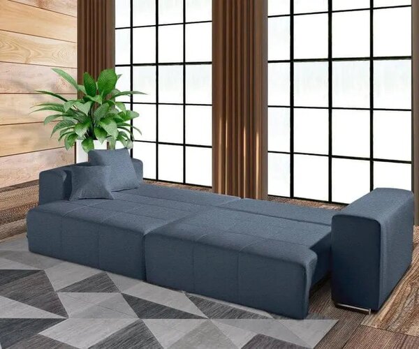 Canapea extensibilă dumonde cu ladă de depozitare Marbela Enjoy Blue XXL 295x100 cm