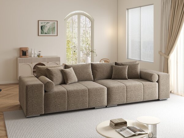Canapea extensibilă dumonde cu ladă de depozitare Marbela XXL Jaguar Maro Cappuccino 295x120 cm