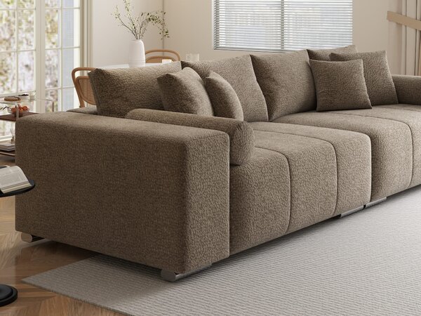 Canapea extensibilă dumonde cu ladă de depozitare Marbela XXL Jaguar Maro Cappuccino 295x120 cm