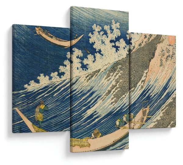 Tablou - Katsushika Hokusai, Fishing Boats at Choshi in Shimosa (Soshu Choshi) , reproducere (90x60 cm)
