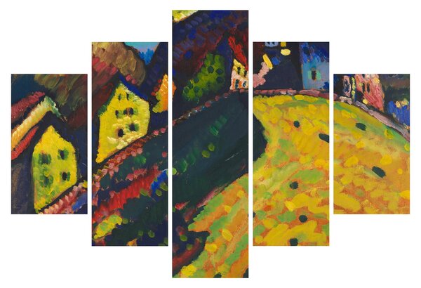 Tablou - Vasily Kandinsky, Houses at Murnau, reproducere (150x105 cm)