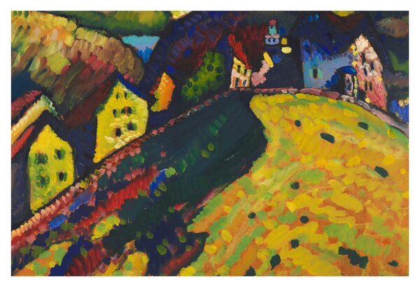 Tablou - Vasily Kandinsky, Houses at Murnau, reproducere (90x60 cm)