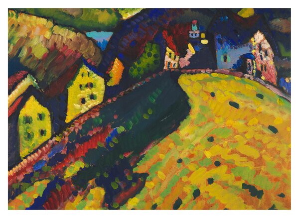 Tablou - Vasily Kandinsky, Houses at Murnau, reproducere (70x50 cm)