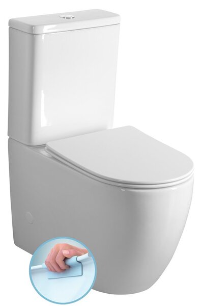 Sapho Sapho, vas combinat WC INFINITY RIMLESS cu rezervor, deșeuri inferioare/spate, alb, PC105WR
