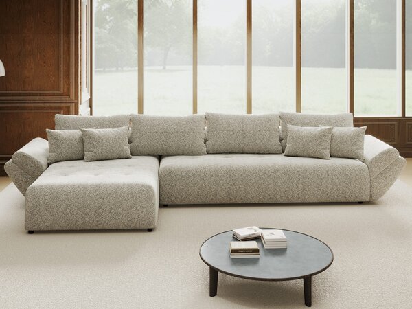 Colțar extensibil dumonde cu ladă de depozitare Berlin XL Arena Bej 2 350x185 cm