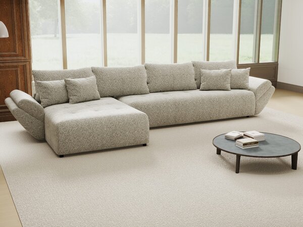 Colțar extensibil dumonde cu ladă de depozitare Berlin XL Arena Bej 2 350x185 cm