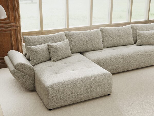 Colțar extensibil dumonde cu ladă de depozitare Berlin XL Arena Bej 2 350x185 cm