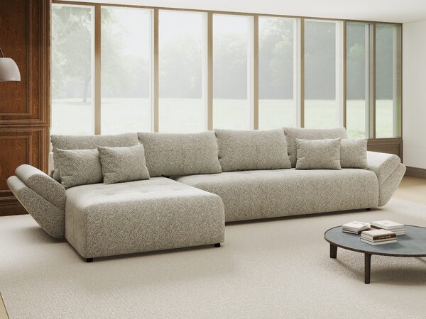 Colțar extensibil dumonde cu ladă de depozitare Berlin XL Arena Bej 2 350x185 cm