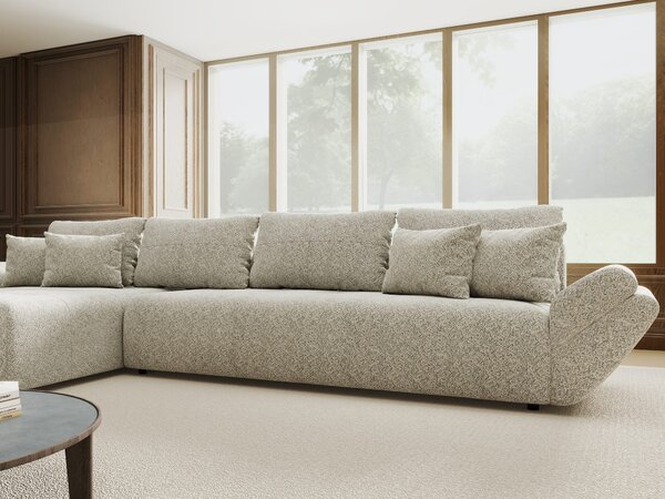 Colțar extensibil dumonde cu ladă de depozitare Berlin XL Arena Bej 2 350x185 cm