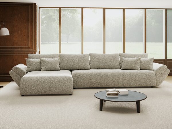 Colțar extensibil dumonde cu ladă de depozitare Berlin XL Arena Bej 2 350x185 cm