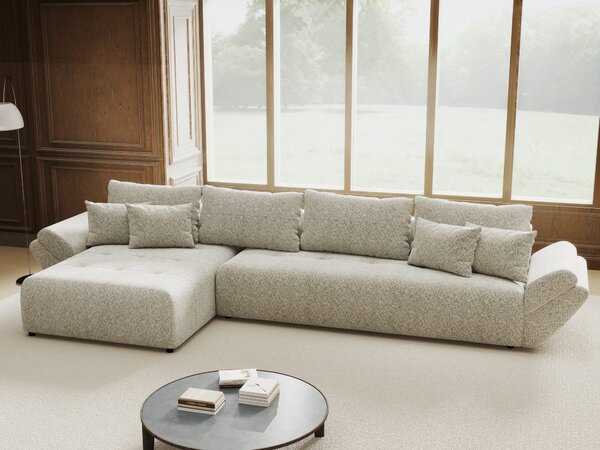 Colțar extensibil dumonde cu ladă de depozitare Berlin XL Arena Bej 2 350x185 cm