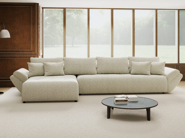 Colțar extensibil dumonde cu ladă de depozitare Berlin XL Arena Bej 20 350x185 cm