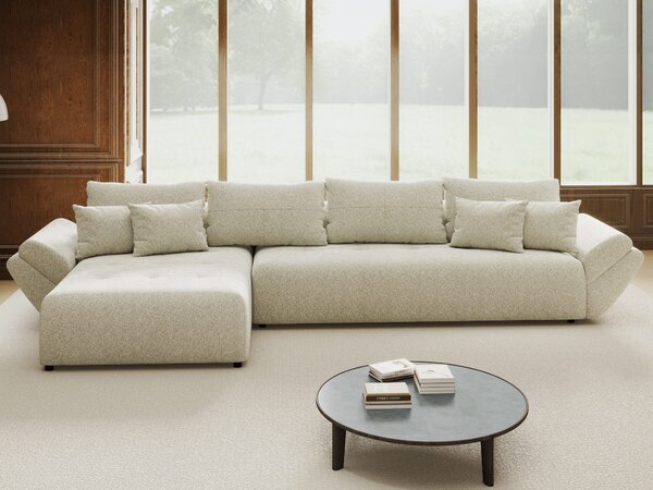 Colțar extensibil dumonde cu ladă de depozitare Berlin XL Arena Bej 20 350x185 cm