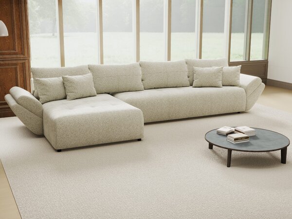 Colțar extensibil dumonde cu ladă de depozitare Berlin XL Arena Bej 20 350x185 cm