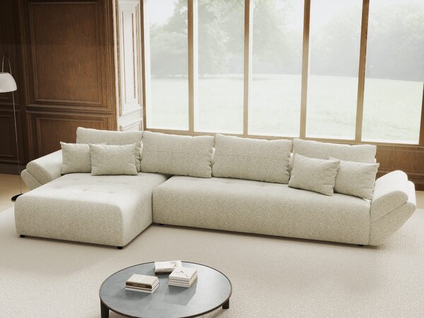 Colțar extensibil dumonde cu ladă de depozitare Berlin XL Arena Bej 20 350x185 cm