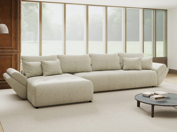 Colțar extensibil dumonde cu ladă de depozitare Berlin XL Arena Bej 20 350x185 cm